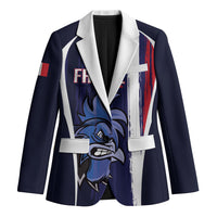 Custom France Football 2026 Blazer Allez Les Bleus Flag Brush Style