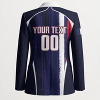Custom France Football 2026 Blazer Allez Les Bleus Flag Brush Style