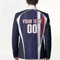 Custom France Football 2026 Blazer Allez Les Bleus Flag Brush Style