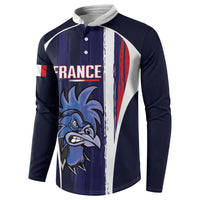 Custom France Football 2026 Button Sweatshirt Allez Les Bleus Flag Brush Style