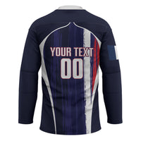 Custom France Football 2026 Hockey Jersey Allez Les Bleus Flag Brush Style