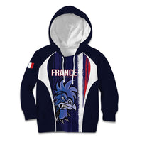 Custom France Football 2026 Kid Hoodie Allez Les Bleus Flag Brush Style