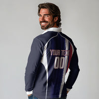 Custom France Football 2026 Long Sleeve Polo Shirt Allez Les Bleus Flag Brush Style