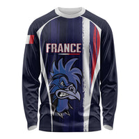 Custom France Football 2026 Long Sleeve Shirt Allez Les Bleus Flag Brush Style