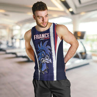 Custom France Football 2026 Men Tank Top Allez Les Bleus Flag Brush Style