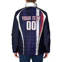 Custom France Football 2026 Padded Jacket Allez Les Bleus Flag Brush Style