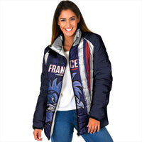Custom France Football 2026 Padded Jacket Allez Les Bleus Flag Brush Style