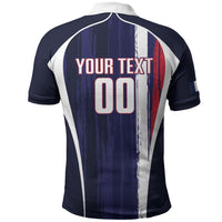 Custom France Football 2026 Polo Shirt Allez Les Bleus Flag Brush Style