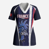 Custom France Football 2026 Scrub Top Allez Les Bleus Flag Brush Style