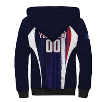 Custom France Football 2026 Sherpa Hoodie Allez Les Bleus Flag Brush Style