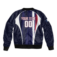 Custom France Football 2026 Sleeve Zip Bomber Jacket Allez Les Bleus Flag Brush Style