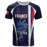Custom France Football 2026 T Shirt Allez Les Bleus Flag Brush Style