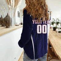 Custom France Football 2026 Women Casual Shirt Allez Les Bleus Flag Brush Style