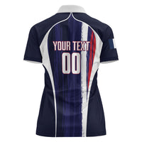 Custom France Football 2026 Women Polo Shirt Allez Les Bleus Flag Brush Style