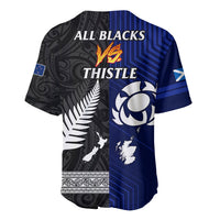 New Zealand and Scotland Rugby Baseball Jersey All Black Maori With Thistle Together - Wonder Print Shop