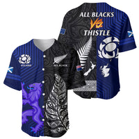 New Zealand and Scotland Rugby Baseball Jersey All Black Maori With Thistle Together - Wonder Print Shop