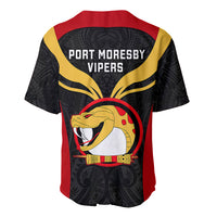 Papua New Guinea Rugby Baseball Jersey Port Moresby Vipers PNG Polynesian Pattern - Wonder Print Shop