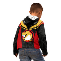 Papua New Guinea Rugby Kid Hoodie Port Moresby Vipers PNG Polynesian Pattern - Wonder Print Shop