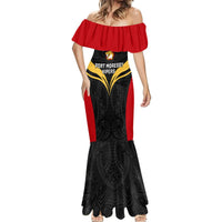 Papua New Guinea Rugby Mermaid Dress Port Moresby Vipers PNG Polynesian Pattern - Wonder Print Shop