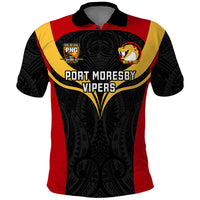 Papua New Guinea Rugby Polo Shirt Port Moresby Vipers PNG Polynesian Pattern - Wonder Print Shop