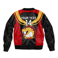 Custom Papua New Guinea Rugby Bomber Jacket Port Moresby Vipers PNG Polynesian Pattern - Wonder Print Shop