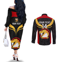 custom-papua-new-guinea-rugby-couples-matching-off-the-shoulder-long-sleeve-dress-and-long-sleeve-button-shirts-port-moresby-vipers-png-polynesian-pattern