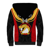 Custom Papua New Guinea Rugby Sherpa Hoodie Port Moresby Vipers PNG Polynesian Pattern - Wonder Print Shop