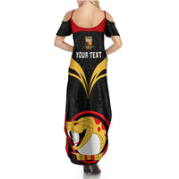 Custom Papua New Guinea Rugby Summer Maxi Dress Port Moresby Vipers PNG Polynesian Pattern - Wonder Print Shop