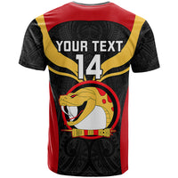 Custom Papua New Guinea Rugby T Shirt Port Moresby Vipers PNG Polynesian Pattern - Wonder Print Shop