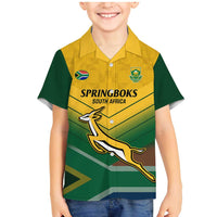 Custom South Africa Rugby Family Matching Mermaid Dress and Hawaiian Shirt Springboks Go Champions African Pattern - Wonder Print Shop
