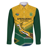 Custom South Africa Rugby Family Matching Short Sleeve Bodycon Dress and Hawaiian Shirt Springboks Go Champions African Pattern - Wonder Print Shop