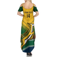 Custom South Africa Rugby Family Matching Summer Maxi Dress and Hawaiian Shirt Springboks Go Champions African Pattern - Wonder Print Shop