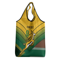Custom South Africa Rugby Grocery Bag Springboks Go Champions African Pattern