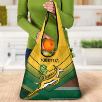 Custom South Africa Rugby Grocery Bag Springboks Go Champions African Pattern