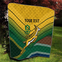 Custom South Africa Rugby Quilt Springboks Go Champions African Pattern - Wonder Print Shop