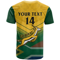 Custom South Africa Rugby T Shirt Springboks Go Champions African Pattern - Wonder Print Shop