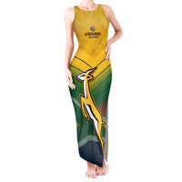 Custom South Africa Rugby Tank Maxi Dress Springboks Go Champions African Pattern - Wonder Print Shop