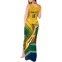 Custom South Africa Rugby Tank Maxi Dress Springboks Go Champions African Pattern - Wonder Print Shop