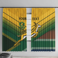 Custom South Africa Rugby Window Curtain Springboks Go Champions African Pattern - Wonder Print Shop