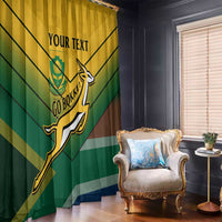 Custom South Africa Rugby Window Curtain Springboks Go Champions African Pattern - Wonder Print Shop