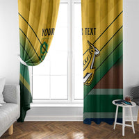 Custom South Africa Rugby Window Curtain Springboks Go Champions African Pattern - Wonder Print Shop