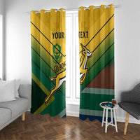 Custom South Africa Rugby Window Curtain Springboks Go Champions African Pattern - Wonder Print Shop
