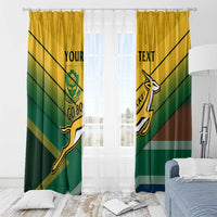 Custom South Africa Rugby Window Curtain Springboks Go Champions African Pattern - Wonder Print Shop