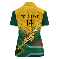 Custom South Africa Rugby Women Polo Shirt Springboks Go Champions African Pattern - Wonder Print Shop