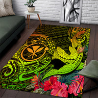 Hawaii Area Rug Kanaka Map With Polynesian Shark Tattoo Reggae Unique - Wonder Print Shop