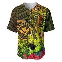 Hawaii Baseball Jersey Kanaka Map With Polynesian Shark Tattoo Reggae Unique - Wonder Print Shop
