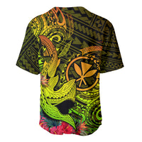 Hawaii Baseball Jersey Kanaka Map With Polynesian Shark Tattoo Reggae Unique - Wonder Print Shop