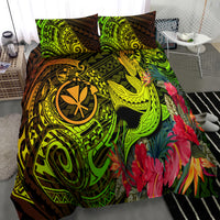 Hawaii Bedding Set Kanaka Map With Polynesian Shark Tattoo Reggae Unique - Wonder Print Shop