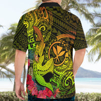 Hawaii Hawaiian Shirt Kanaka Map With Polynesian Shark Tattoo Reggae Unique - Wonder Print Shop