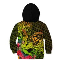 Hawaii Kid Hoodie Kanaka Map With Polynesian Shark Tattoo Reggae Unique - Wonder Print Shop